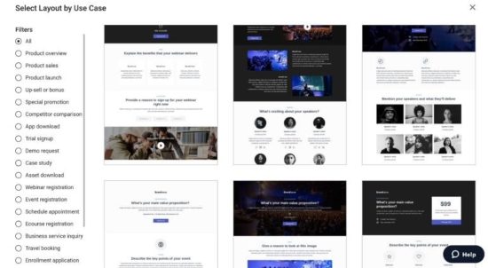 فئات قالب Instapage