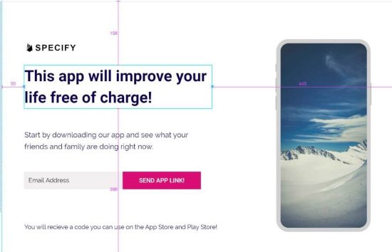 Instapage محاذاة الصفحة