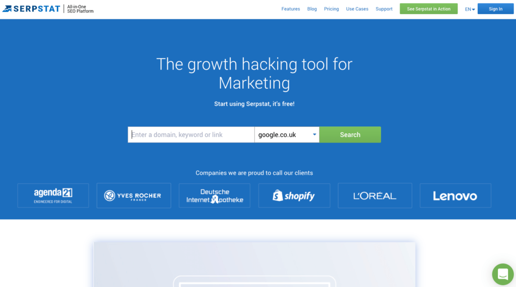 เครื่องมือ SEO ที่ดีที่สุดสำหรับบล็อก: 50+ เครื่องมือเพื่อเพิ่มการเข้าชมของคุณ 5 serpstat seo tool