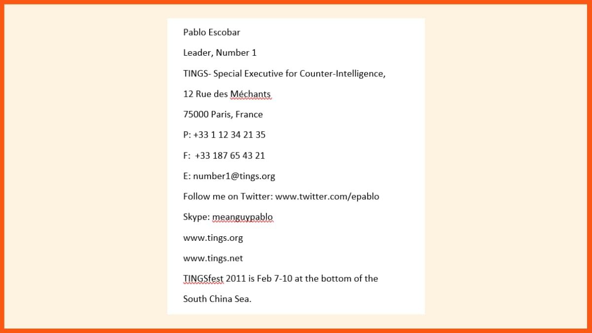 关于电子邮件签名的无用信息