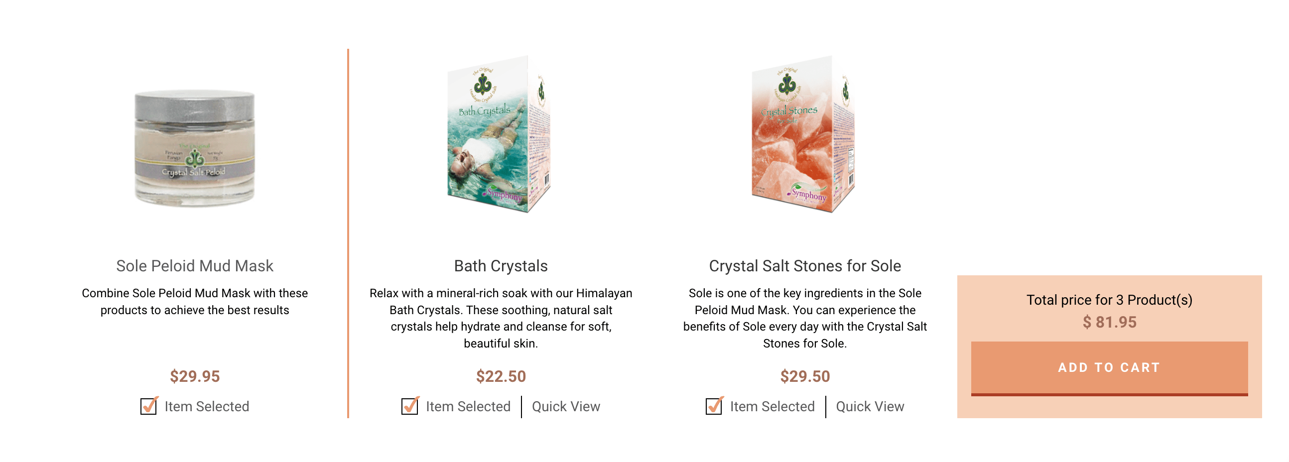 Paquetes de productos sugeridos automáticamente