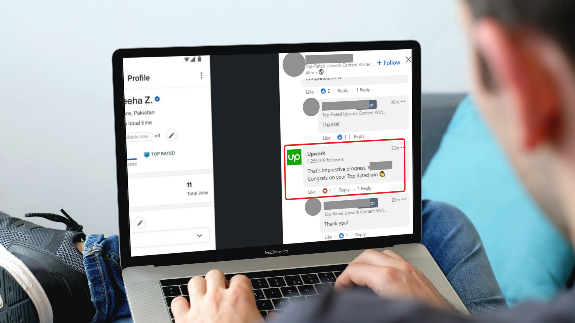 주제에 대한 이미지 좋아요, 댓글 달기 및 네트워크 피드에서 관련 콘텐츠 공유