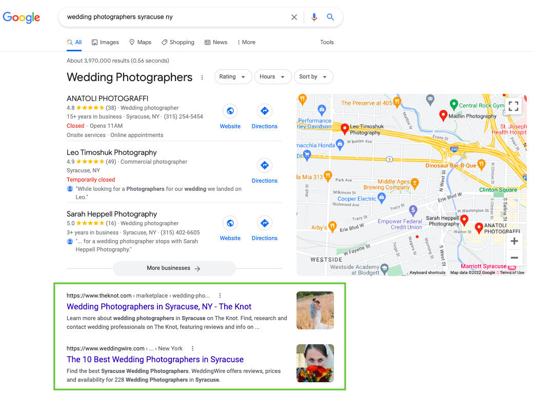 Esempio di SEO locale