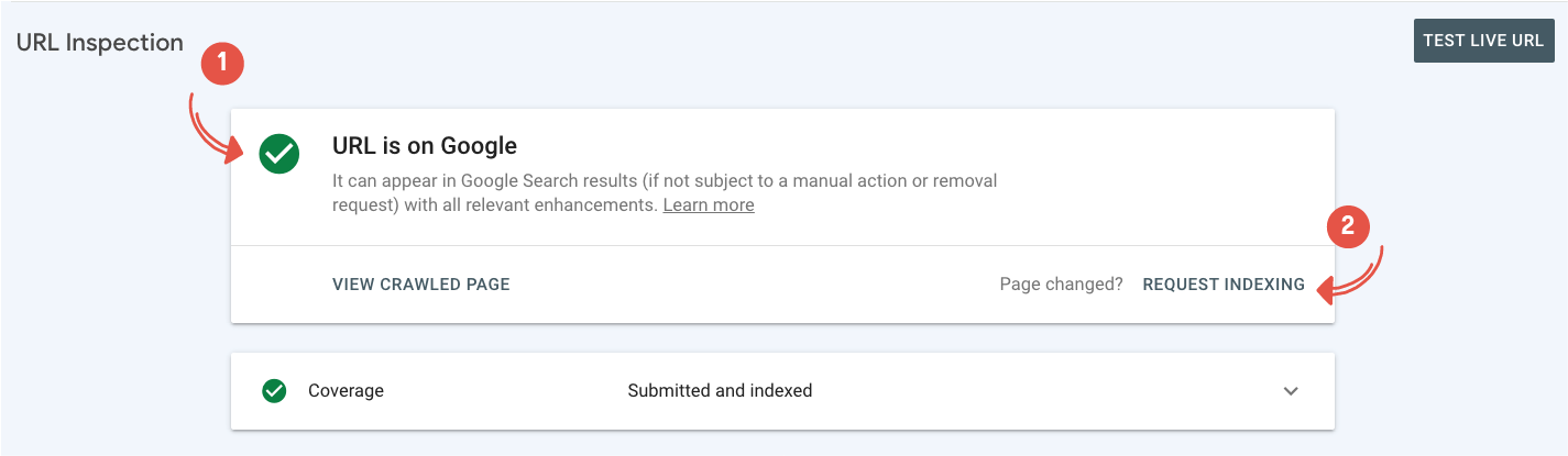 Fordern Sie die Indizierung über die Google-Suchkonsole an