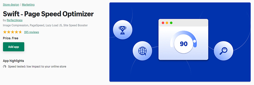 Swift - เครื่องมือเพิ่มประสิทธิภาพความเร็วเพจ Swift ‑ Page Speed Optimizer