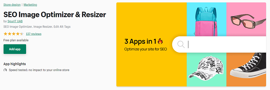SEO Image Optimizer & ตัวปรับขนาด SEO Image Optimizer & Resizer - A speed optimization Shopify app