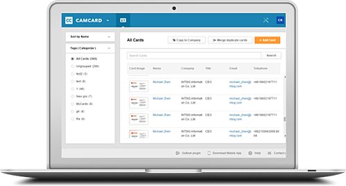 So verwenden Sie Camcard