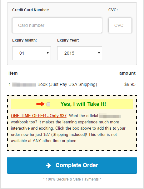 Beispiel für Bump-Upsell anbieten