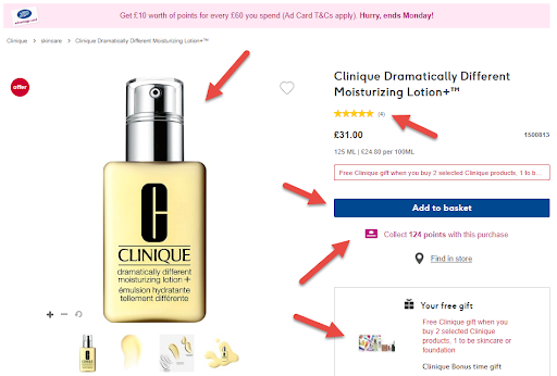 Beispiel für eine E-Commerce-Zielseite