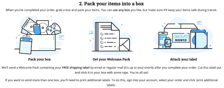 Come preparare la scatola decluttr da spedire