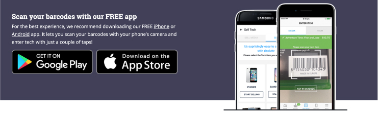 Informazioni su come scaricare l'app decluttr