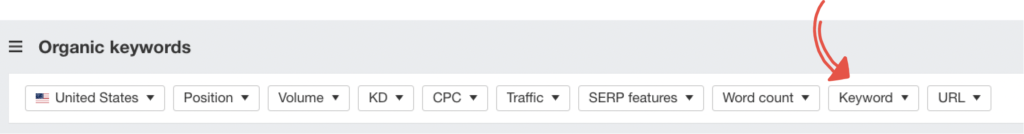Opzioni di esplorazione del sito di Ahrefs