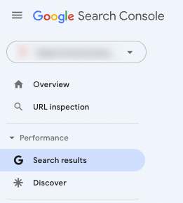 Menu di Google Search Console