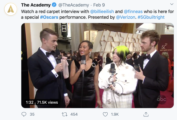 Beispiel für die Verwendung eines Hashtags auf Twitter