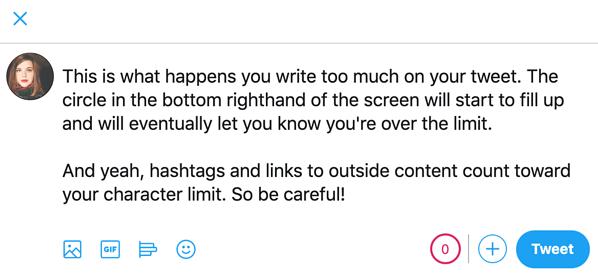ツイッターの文字数上限に達しました