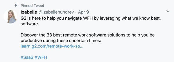 固定ツイートの例