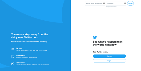 ツイッターアカウントページ
