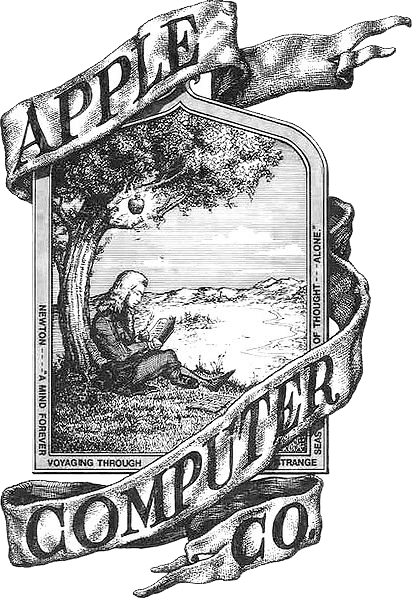 Isaac Newton sous un arbre Apple Computer Co. premier logo