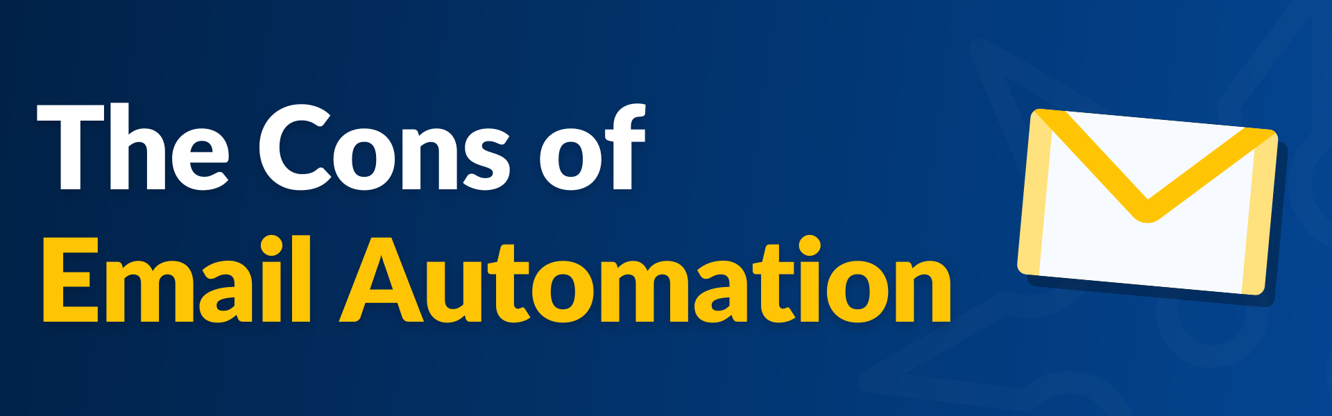 El texto dice "los contras de la automatización del correo electrónico"