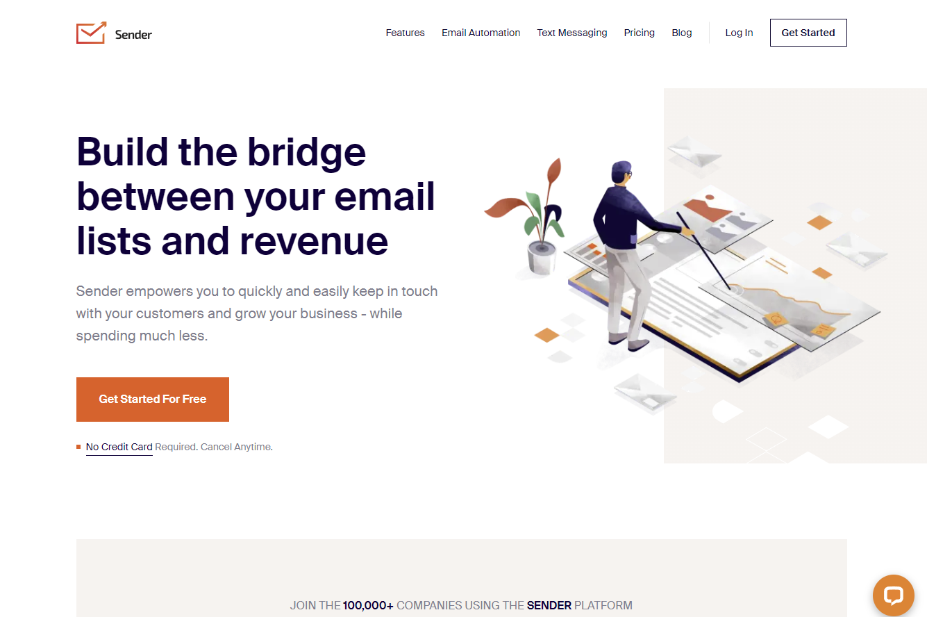 Captura de pantalla del sitio web del remitente