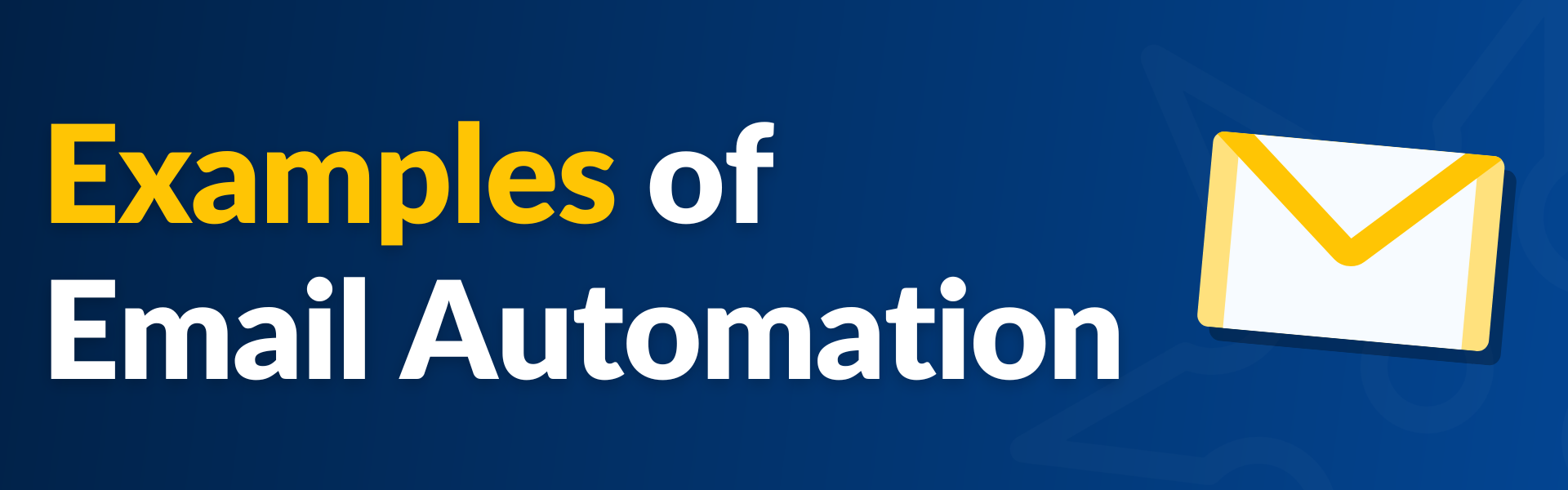 El texto dice "ejemplos de automatización de correo electrónico"