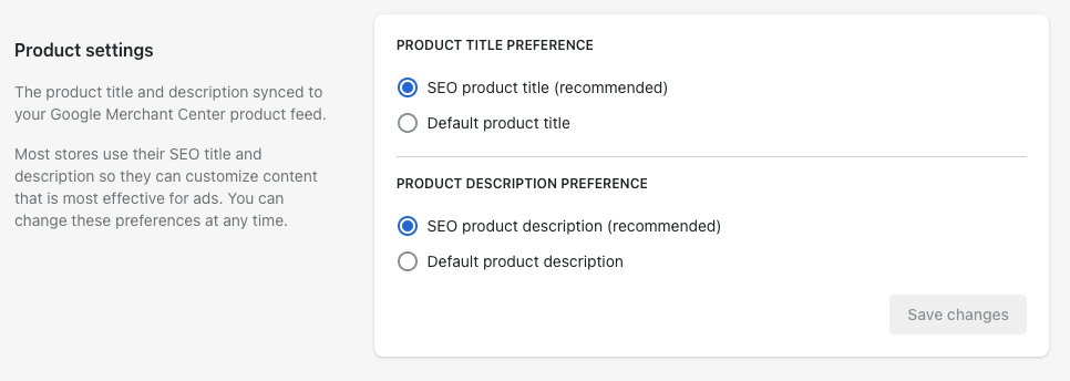 การตั้งค่าฟีดผลิตภัณฑ์