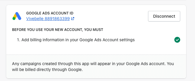 เชื่อมต่อบัญชี Google Ads