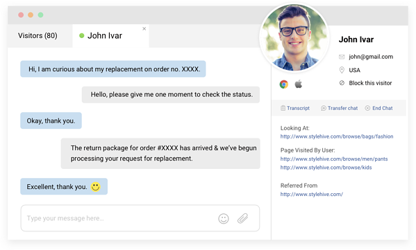 챗봇 상호작용 예시