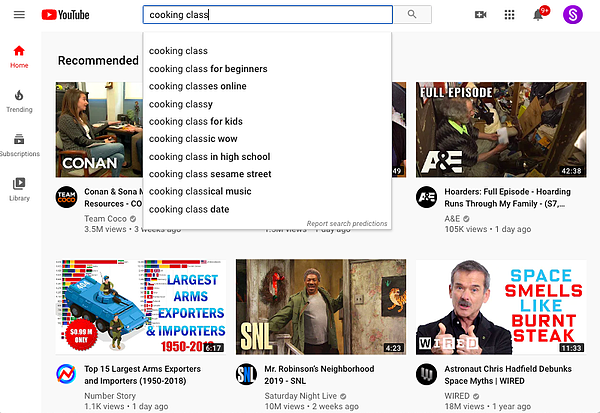 دروس الطبخ يوتيوب