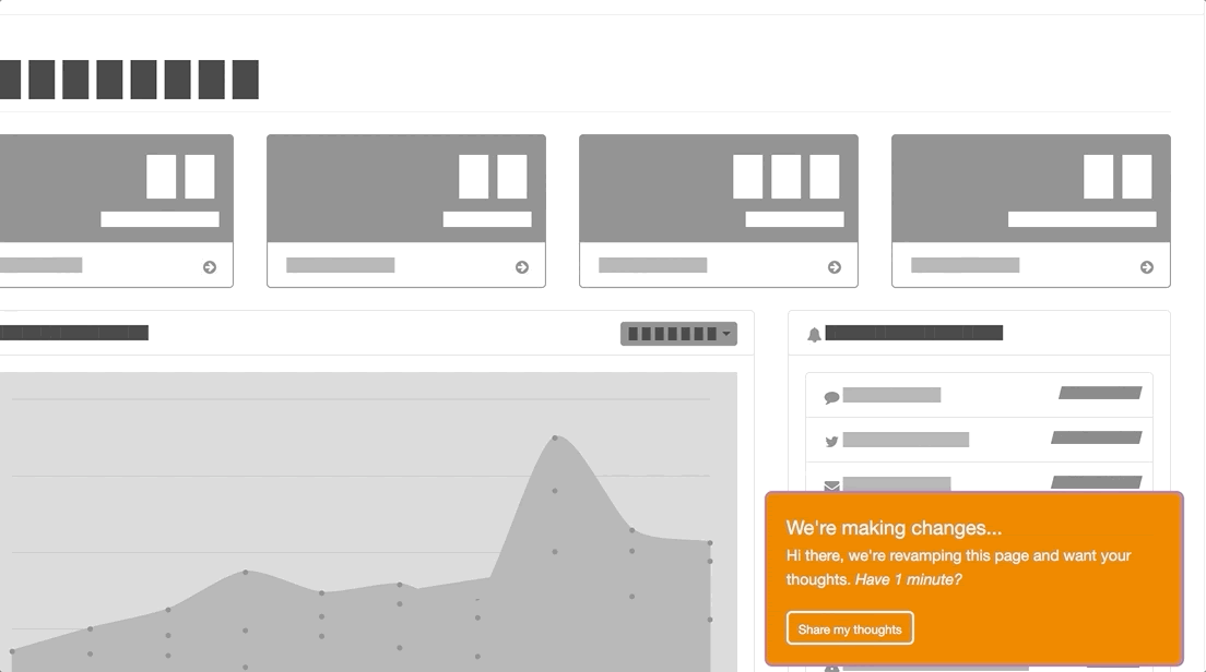 Pemberitahuan geser keluar dalam produk