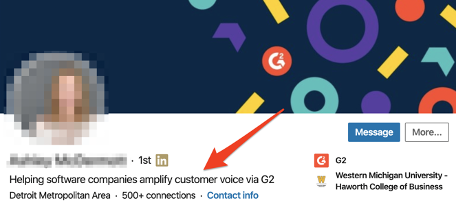 판매용 링크드인 헤드라인의 예