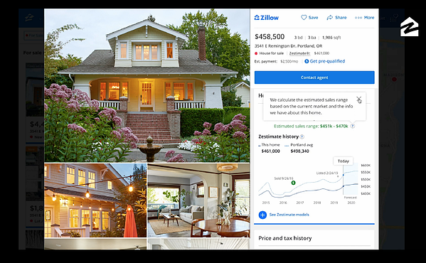 beranda aplikasi zillow