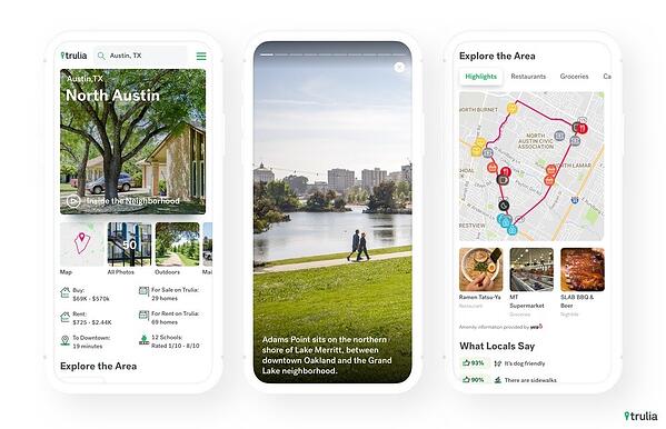 antarmuka aplikasi trulia