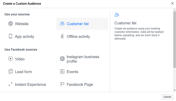 creare un pubblico personalizzato