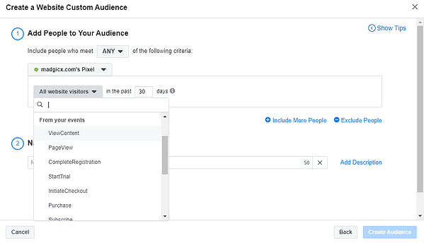 pubblico personalizzato del sito web