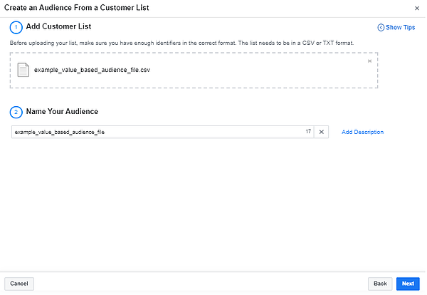 caricare dall'elenco dei clienti