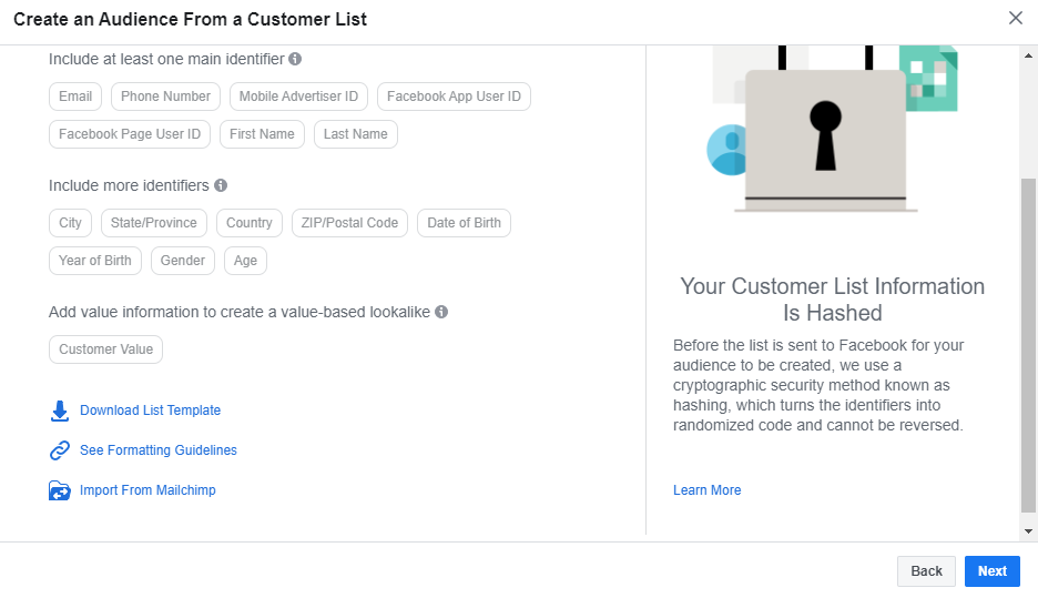 creare l'elenco dei clienti del pubblico