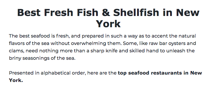 i migliori frutti di mare a New York