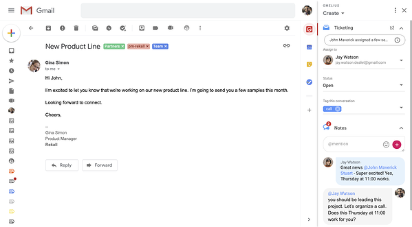 billetterie par e-mail via la boîte de réception