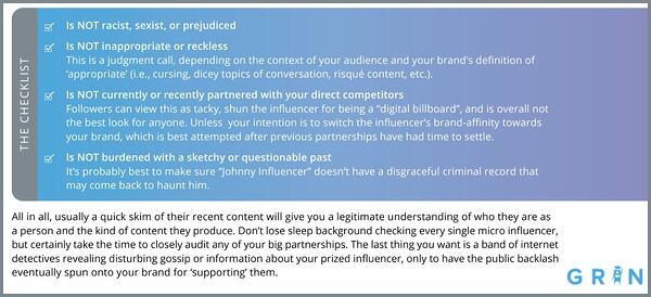 daftar periksa untuk influencer