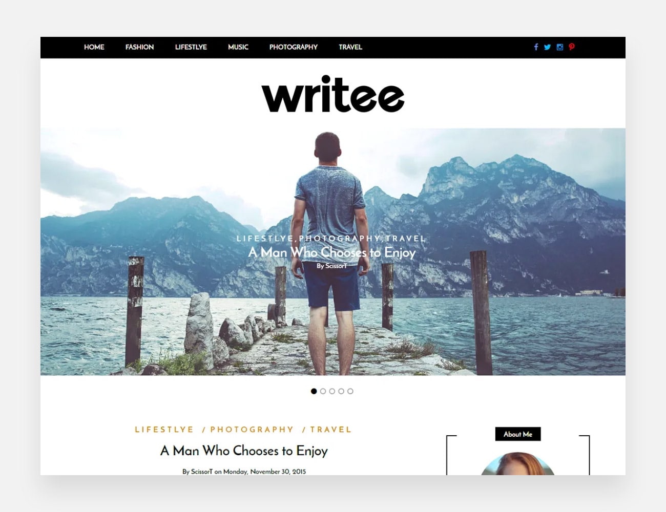 Writee Бесплатные темы WordPress для писателей