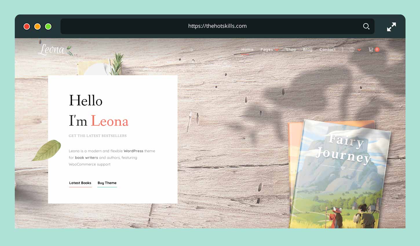 Leona — тема WordPress для писателей и авторов книг