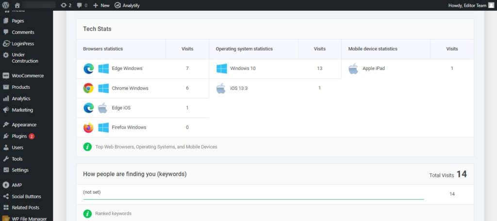 ユーザー デバイス レポートの分析