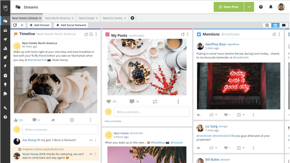 zrzut ekranu programu hootsuit