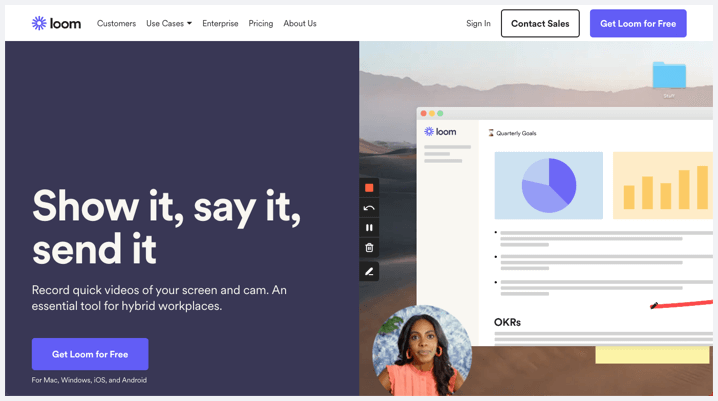 織機のウェブサイトのスクリーンショット