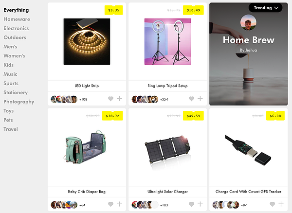 plataforma de descoberta de produtos