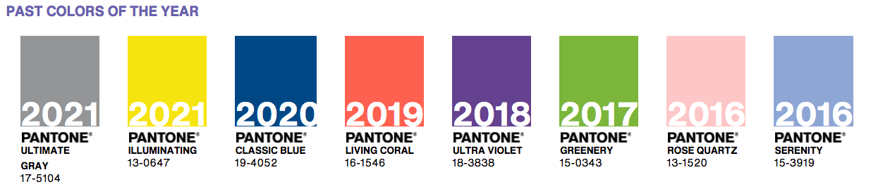 Culoarea anului de la Pantone | Culorile anului trecute | Pantone.com