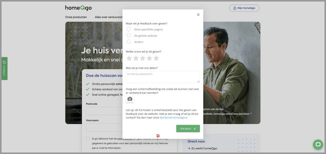 Feedback sul sito web homQgo
