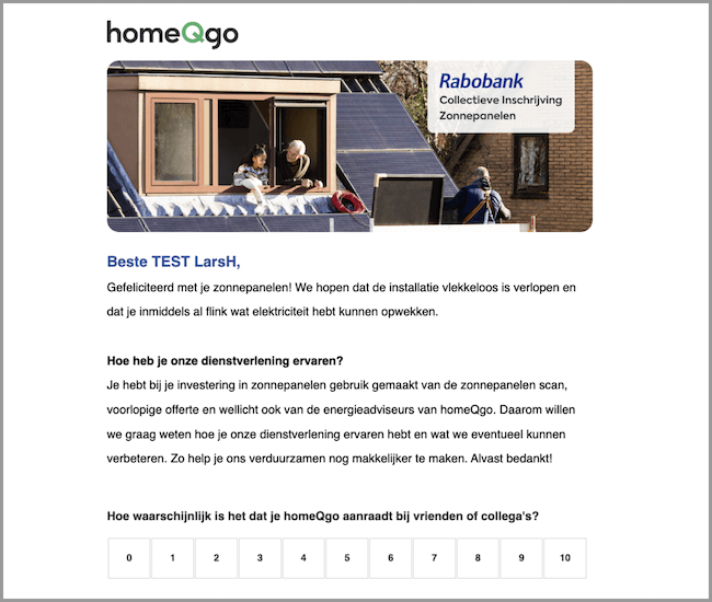 Feedback via e-mail homeQgo
