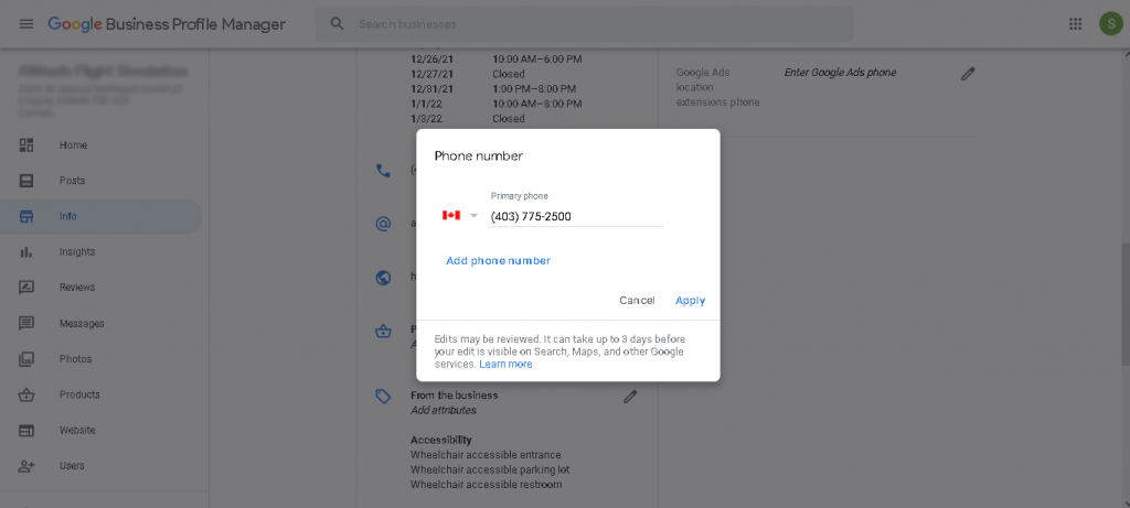 Tabloul de bord pentru înregistrarea companiei GMB GMB Business Listing Dashboard
